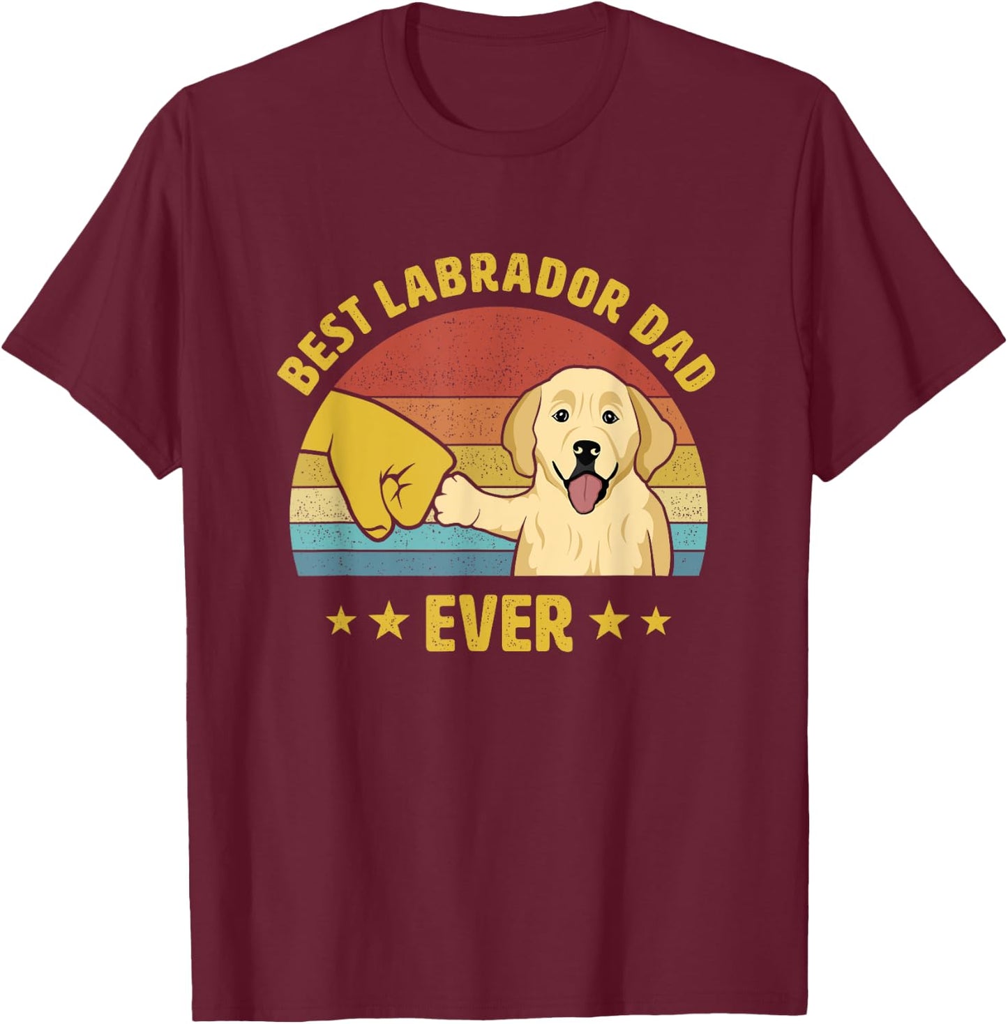 Best Labrador Retriever Dad Ever Vintage Lab Dad Design T-Shirt - T-Shirt | Maroon