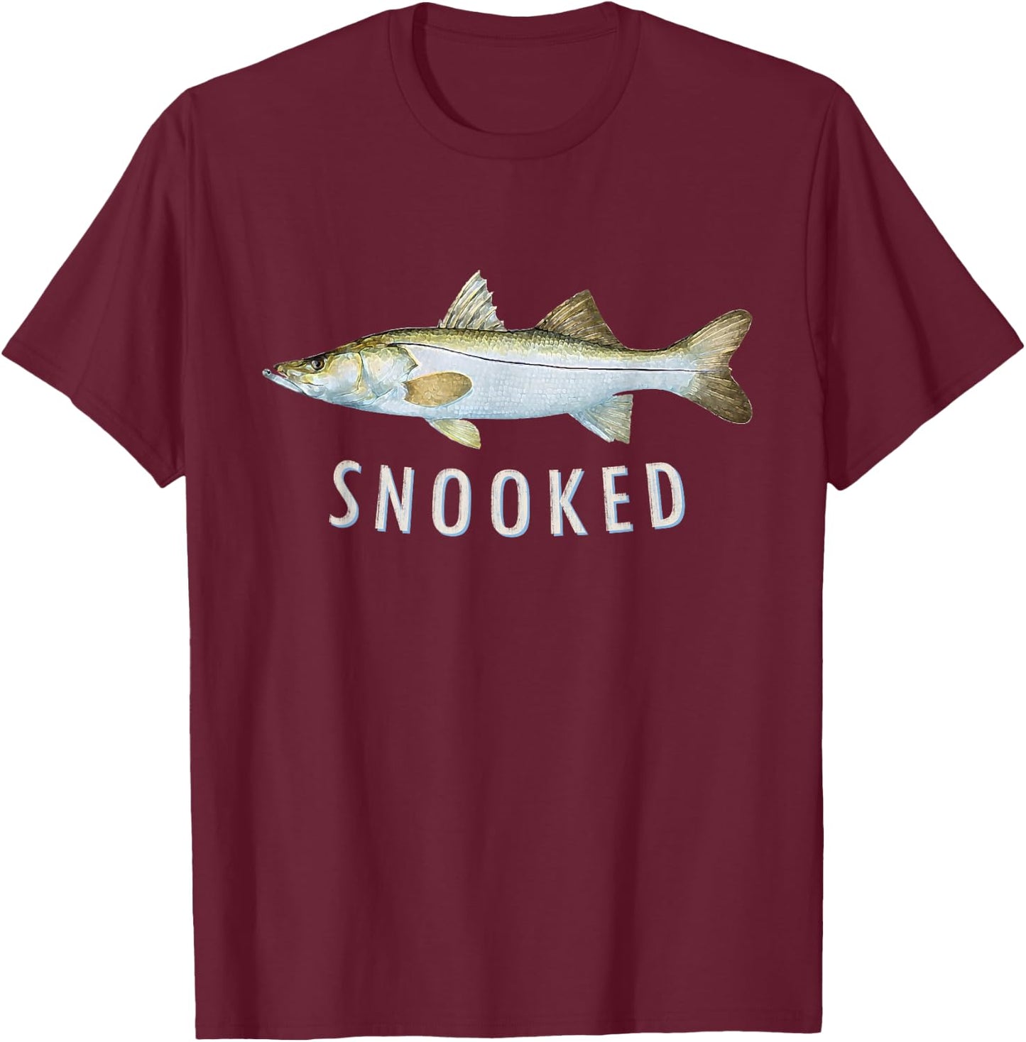 Snook Fishing Saltwater Inshore Common Snook Fish Graphic T-Shirt - T-Shirt | Maroon