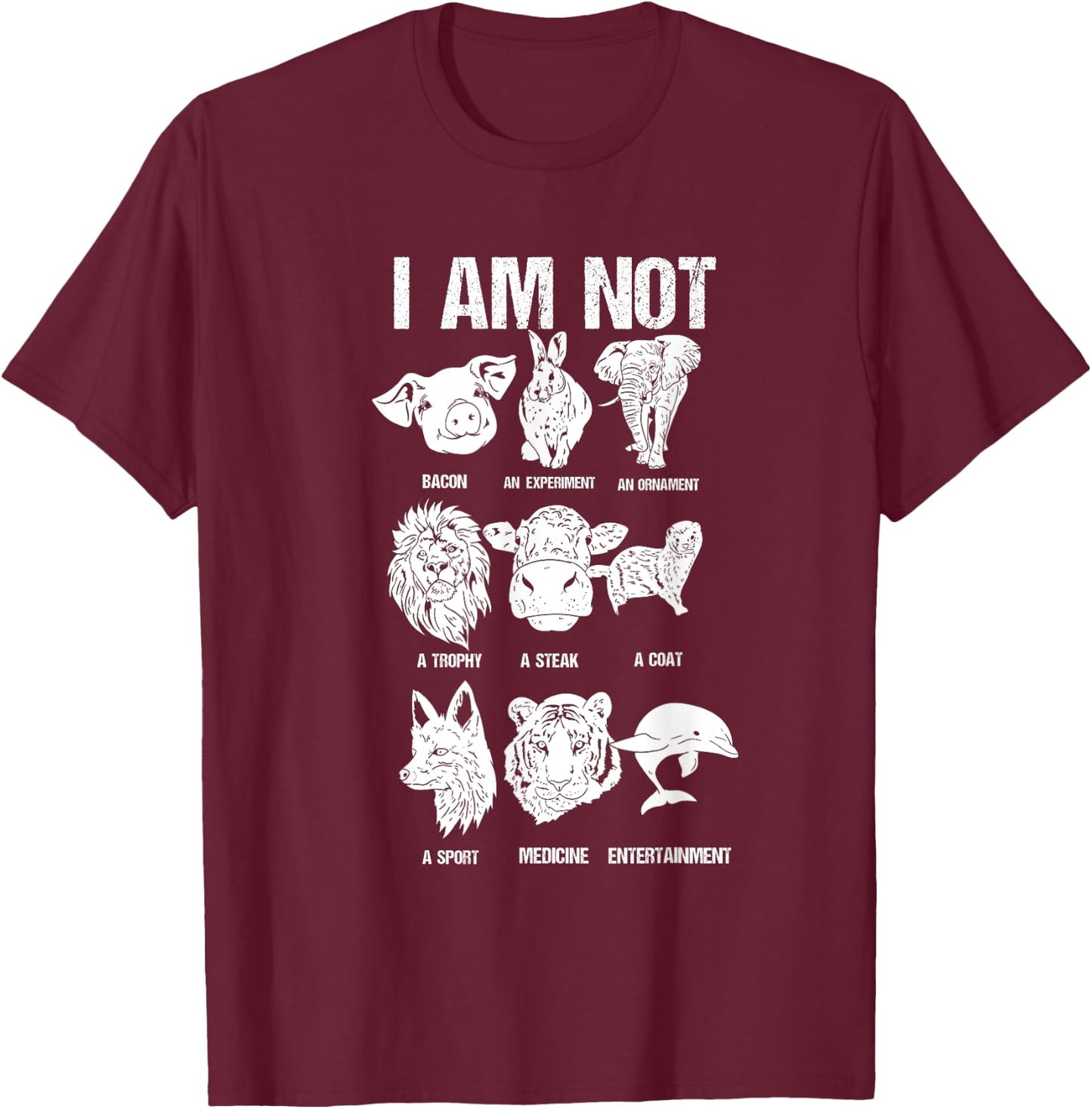 Animal Rights Animal Protection Go Vegan T-Shirt - T-Shirt | Maroon