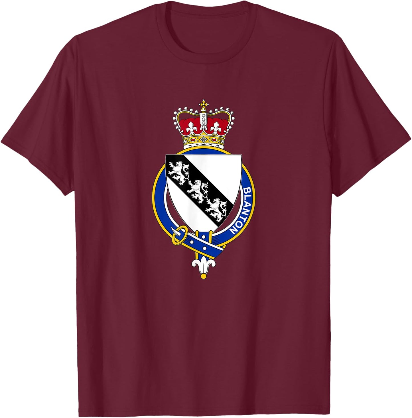 Blanton Coat of Arms - Family Crest T-Shirt - T-Shirt | Maroon