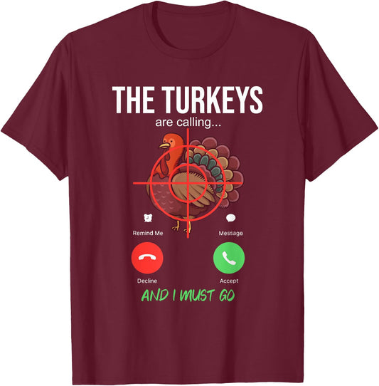 Funny Hunting Gifts Turkey Hunting - Men's Black Short Sleeve Classic Fit - Small T-Shirt - T-Shirt | Maroon