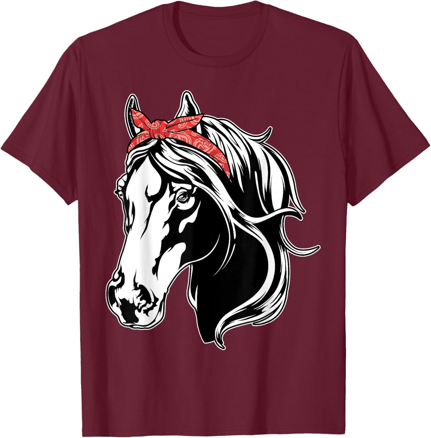 Horse Bandana For Horseback Riding Horse Lover Girls Women's T-Shirt - T-Shirt | Maroon