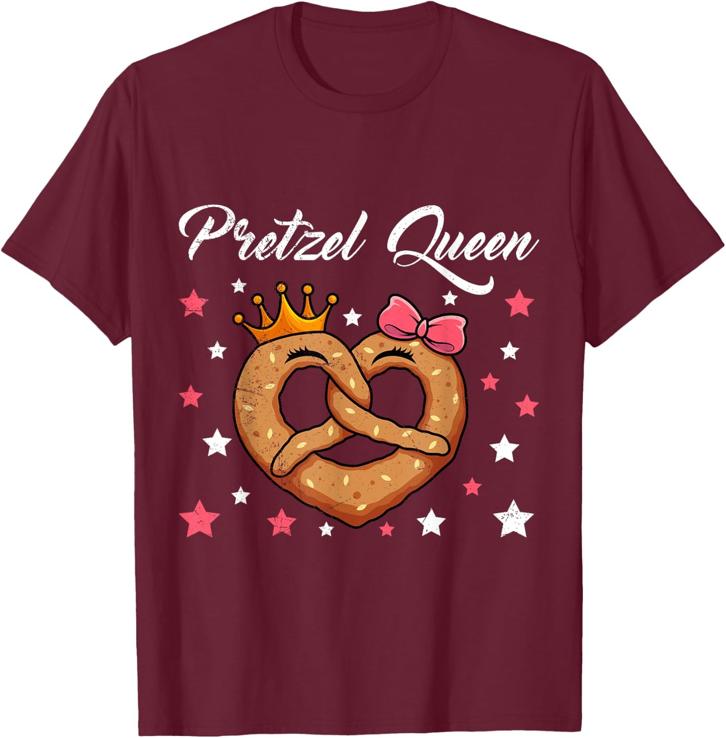 Pretzel Queen Pretzel Queen Bavarian Woman T-Shirt - T-Shirt | Maroon