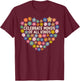 Autism Awareness Celebrate Minds Of All Kinds Flowers Heart T-Shirt - T-Shirt | Maroon