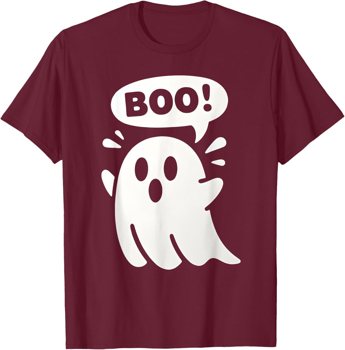 Toddler Ghost with Bow Boo Girls Halloween T-Shirt - T-Shirt | Maroon