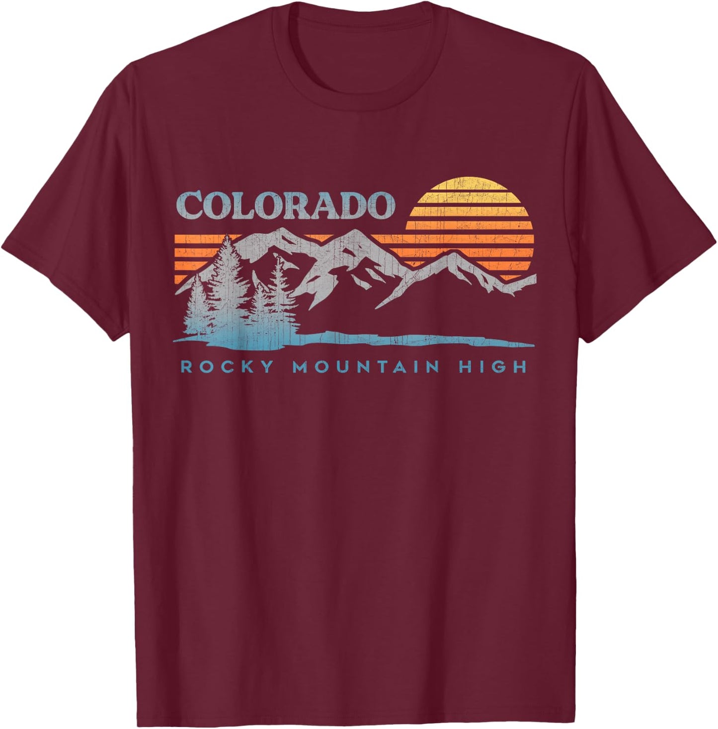 Vintage 70's 80's Colorado Outdoor Mountains Nature Hiking T-Shirt - T-Shirt | Maroon