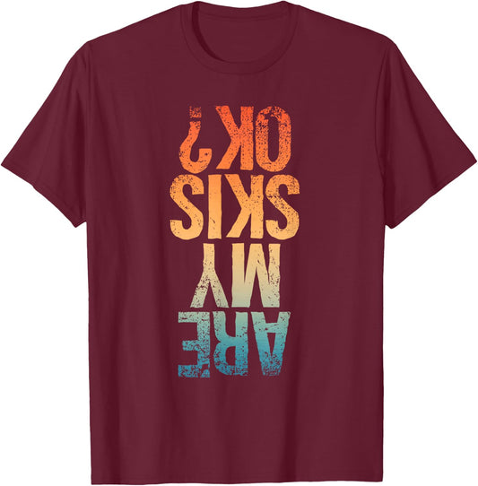 Funny Ski Design Women Kids Boys Girls Skiing Lover T-Shirt - T-Shirt | Maroon