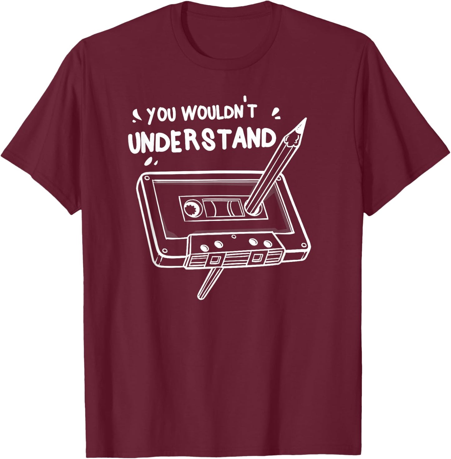 Never Forget Cassette Tape Gift Old School T-Shirt - T-Shirt | Maroon