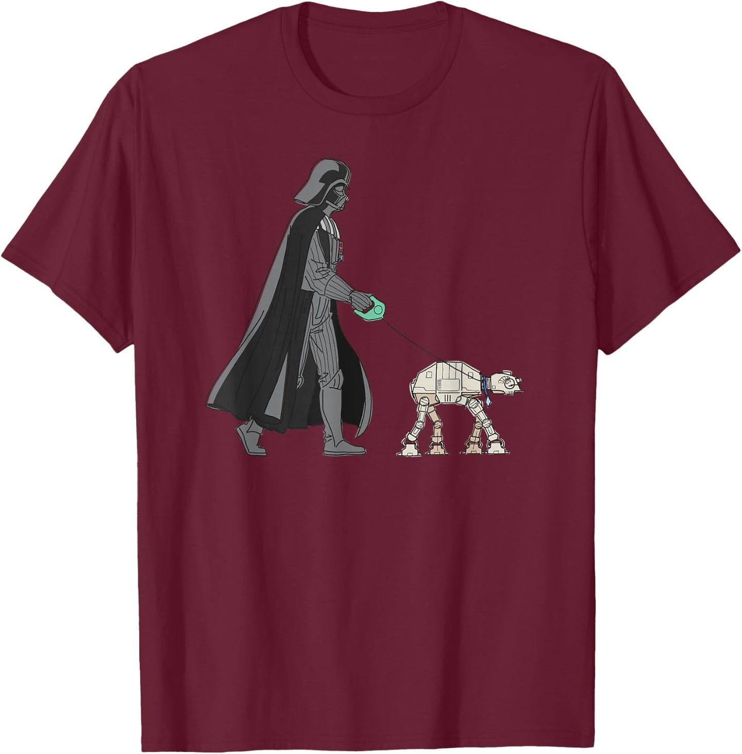 Star Wars Darth Vader the Dog Walker Meme T-Shirt - T-Shirt | Maroon