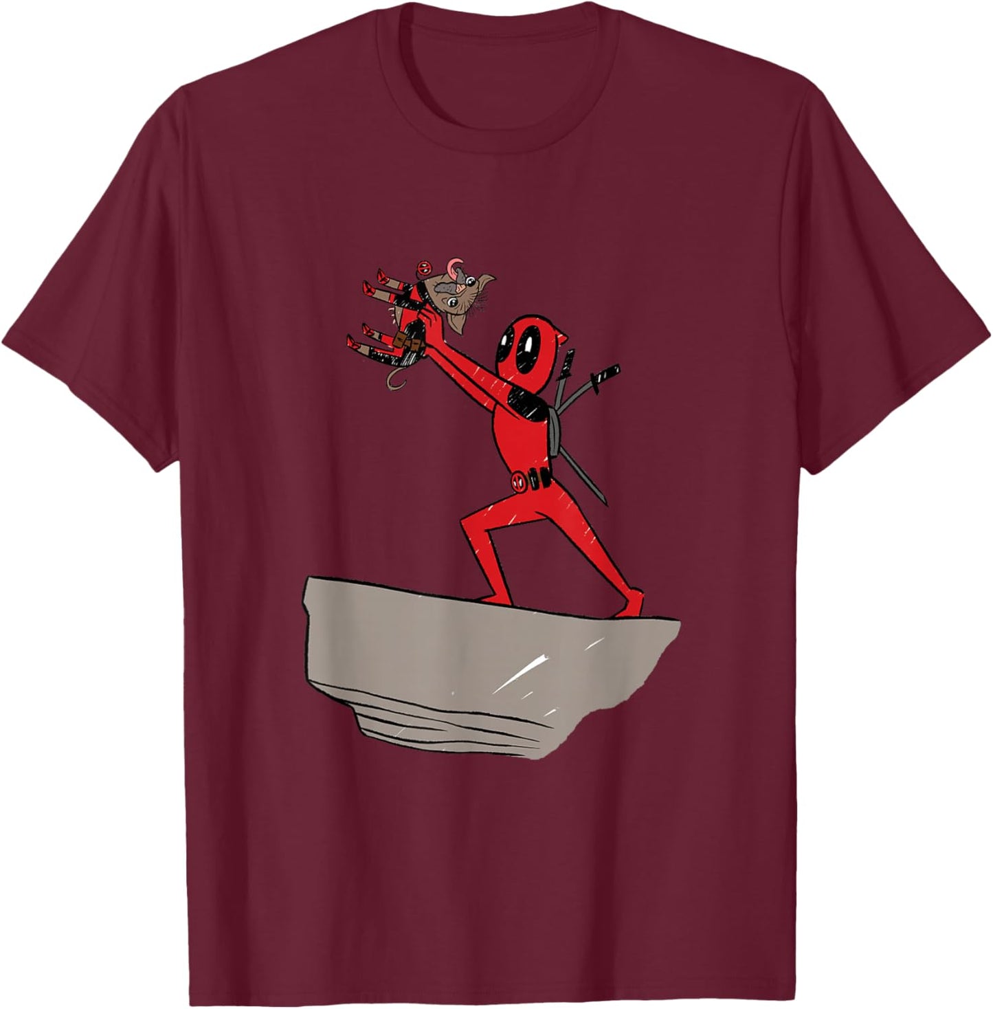 Marvel Deadpool & Wolverine Lion King Pride Rock Dogpool T-Shirt - T-Shirt | Maroon