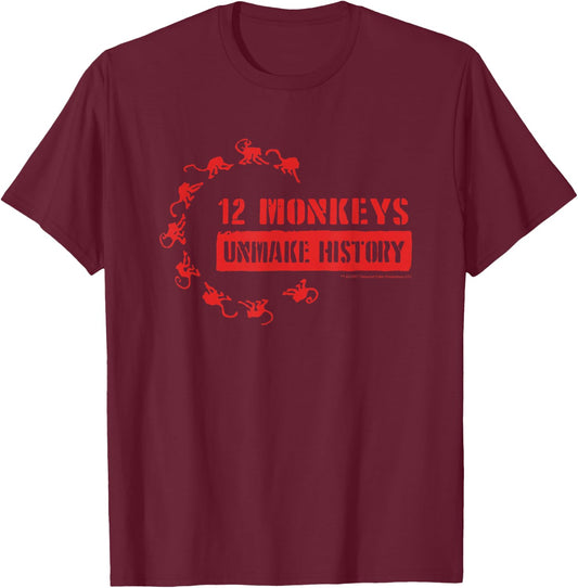 12 Monkeys Unmake History T-Shirt - T-Shirt | Maroon