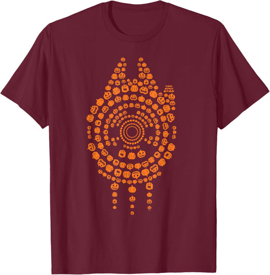 Star Wars Halloween Millennium Falcon Pumpkins T-Shirt - T-Shirt | Maroon