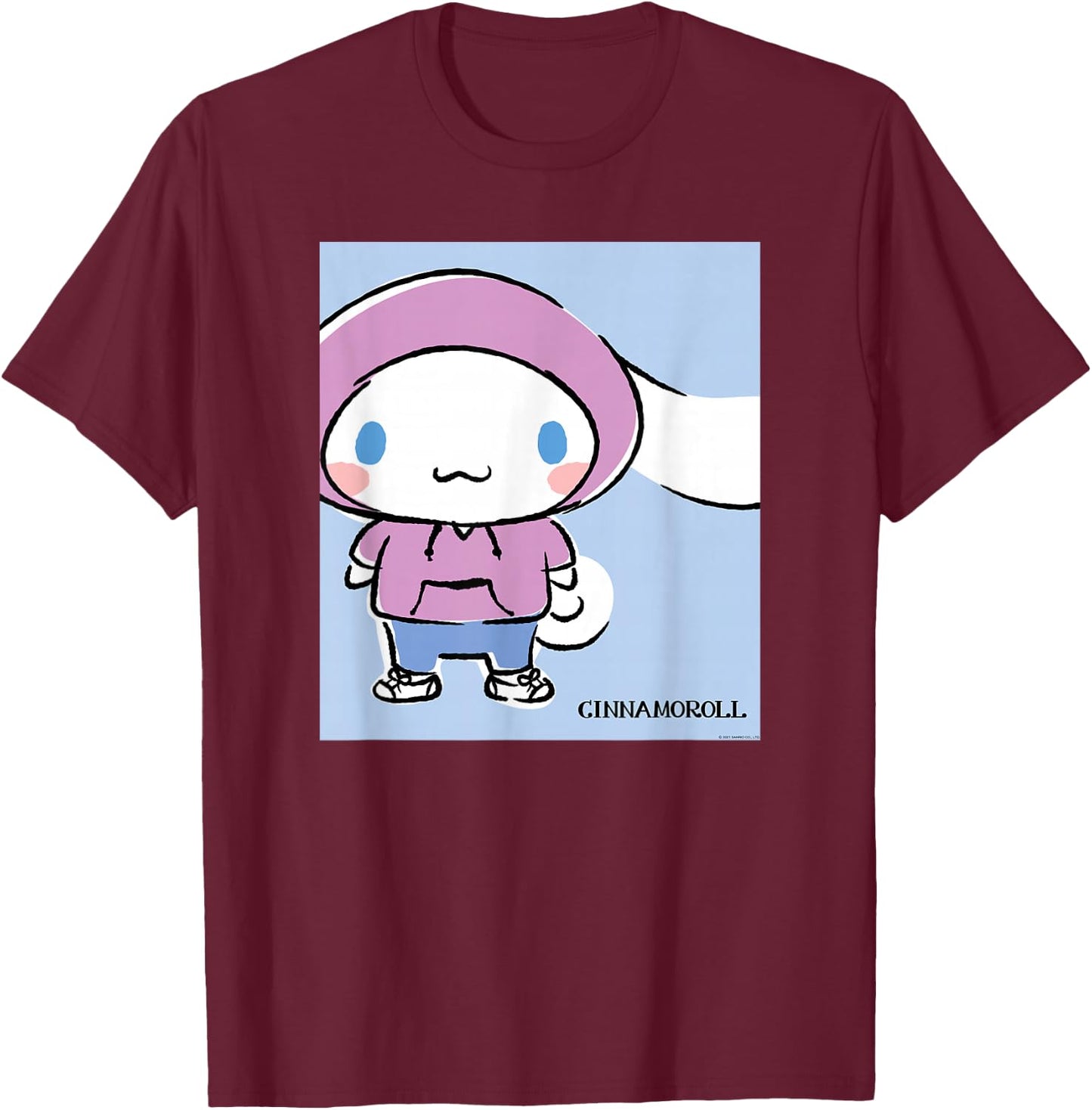 Cinnamoroll Collection Streetwear Print T-Shirt - T-Shirt | Maroon