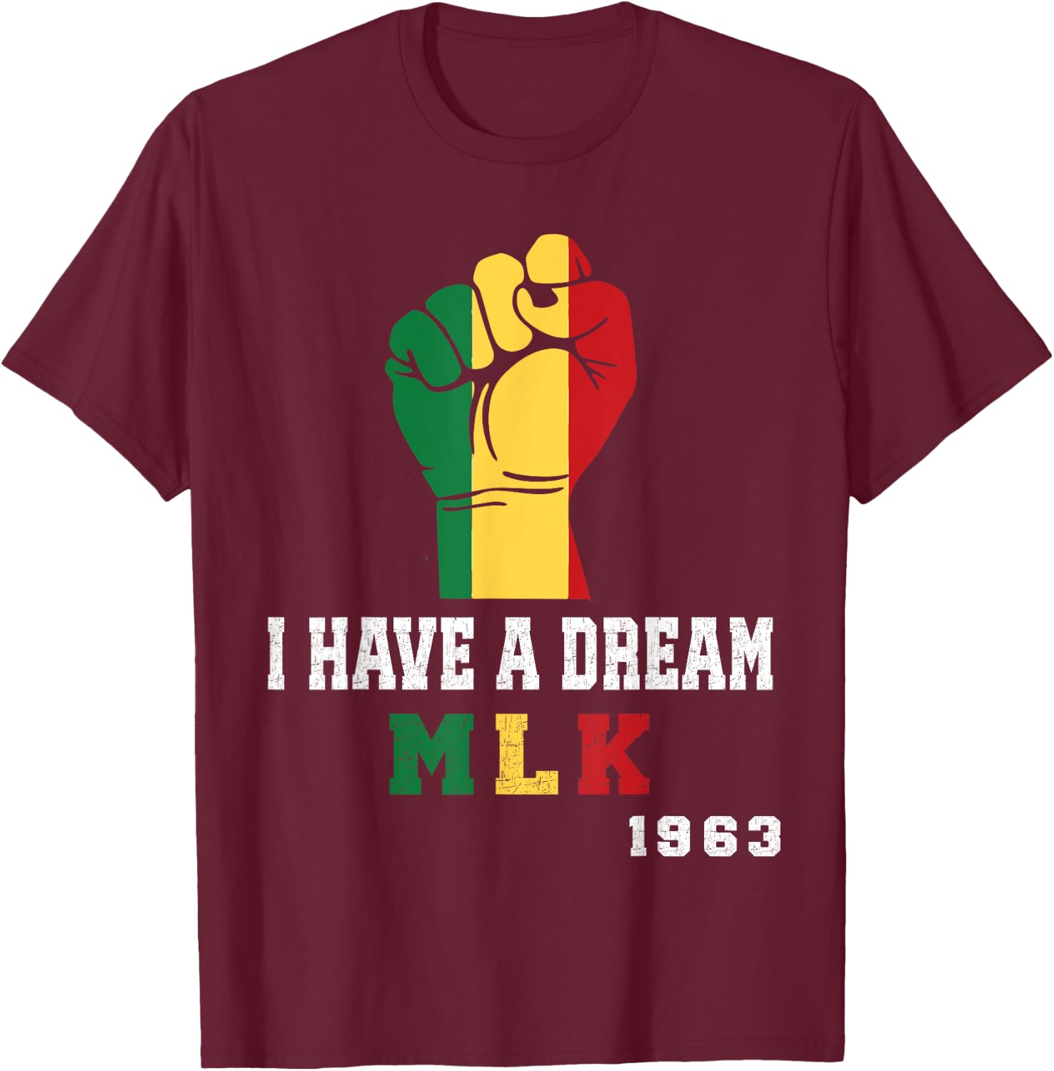 Martin Luther King jr. Day I Have a Dream MLK Day vintage T-Shirt - T-Shirt | Maroon