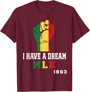Martin Luther King jr. Day I Have a Dream MLK Day vintage T-Shirt - T-Shirt | Maroon