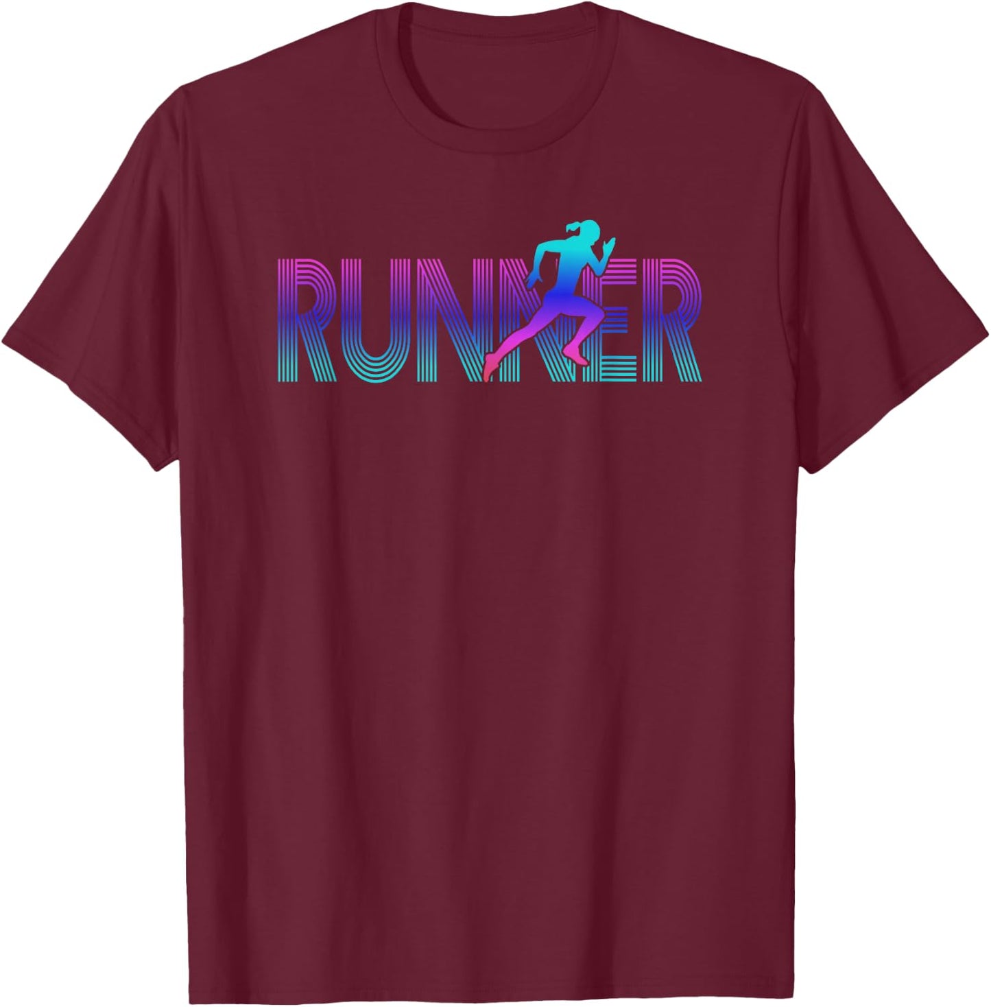 RUNNER Track & Field Cross Country Female Marathon Running T-Shirt - T-Shirt | Maroon