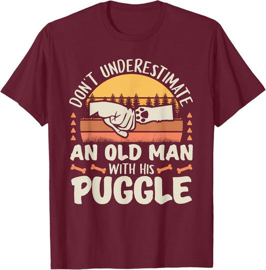 Puggle Shirt Men Women Dog Mom Dog Lover Puggle T-Shirt - T-Shirt | Maroon