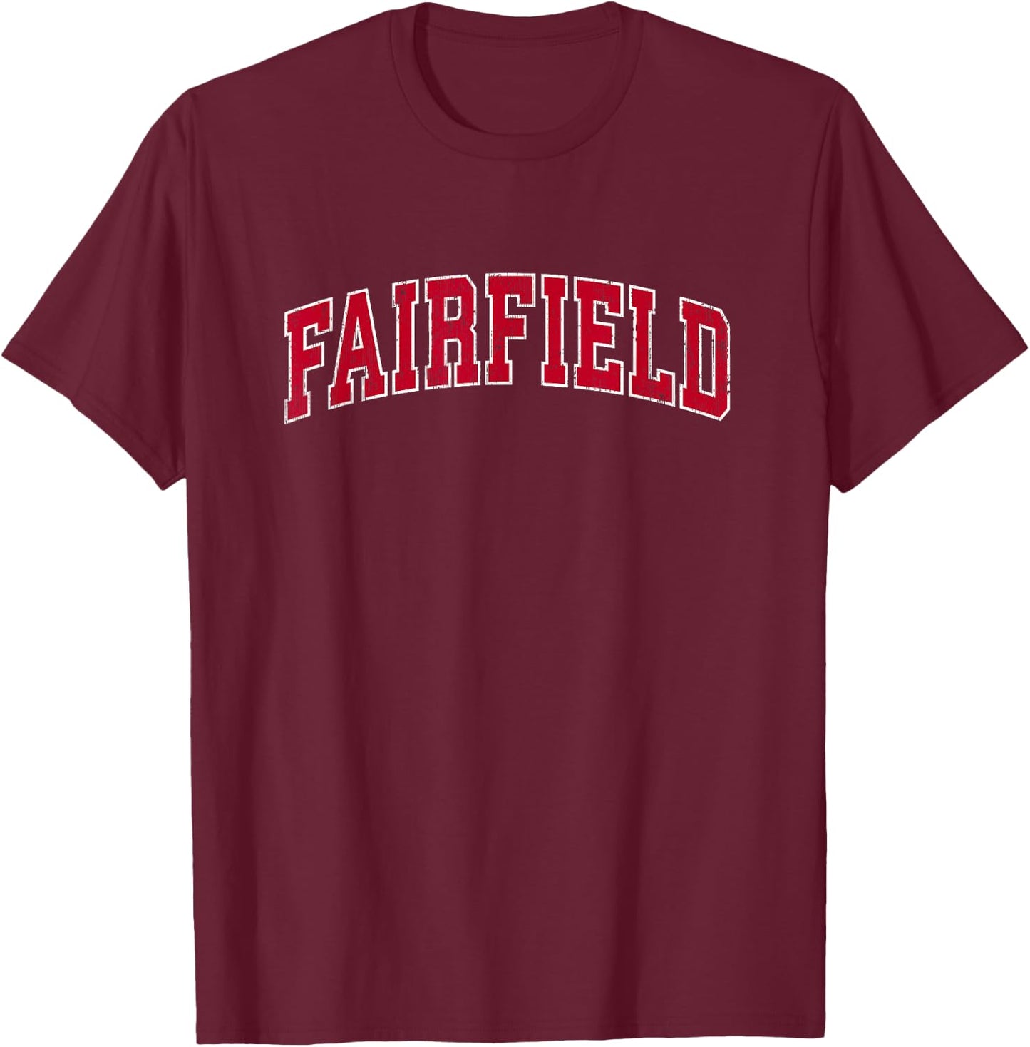 Fairfield Connecticut CT Vintage Sports Design Red Design T-Shirt - T-Shirt | Maroon