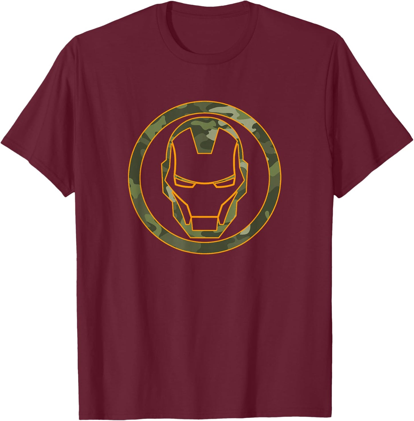 Marvel Avengers Iron Man Camouflage Logo T-Shirt - T-Shirt | Maroon