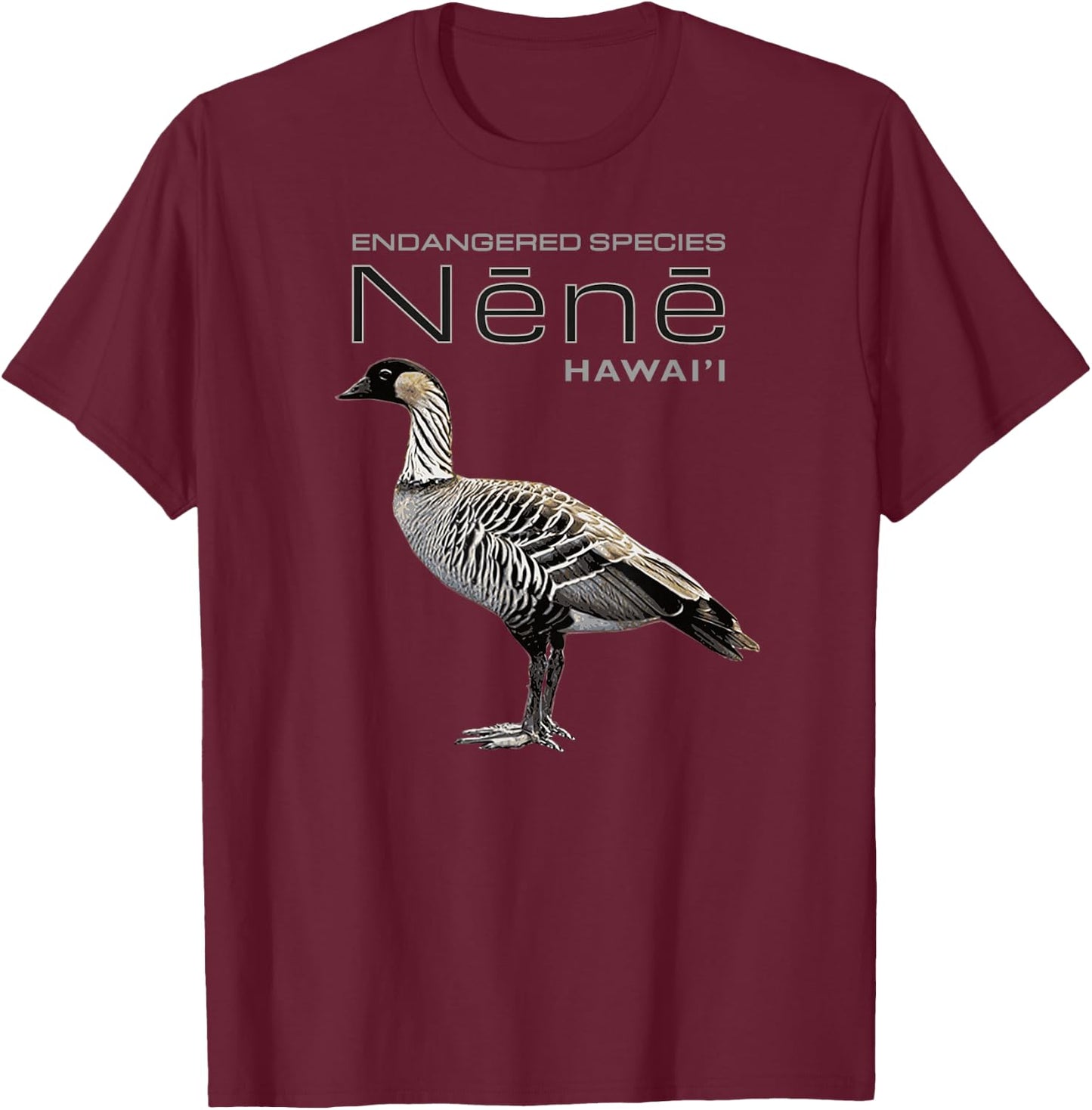 Nene Hawaii Endangered Species Goose Hawaiian Aloha Lit Gift T-Shirt - T-Shirt | Maroon