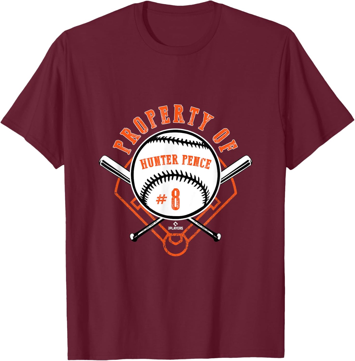 Property Of Hunter Pence T-Shirt - T-Shirt | Maroon