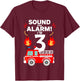 Kids 3rd Birthday Fire Truck 3 Year Old Birthday Boy Firefighter T-Shirt - T-Shirt | Maroon
