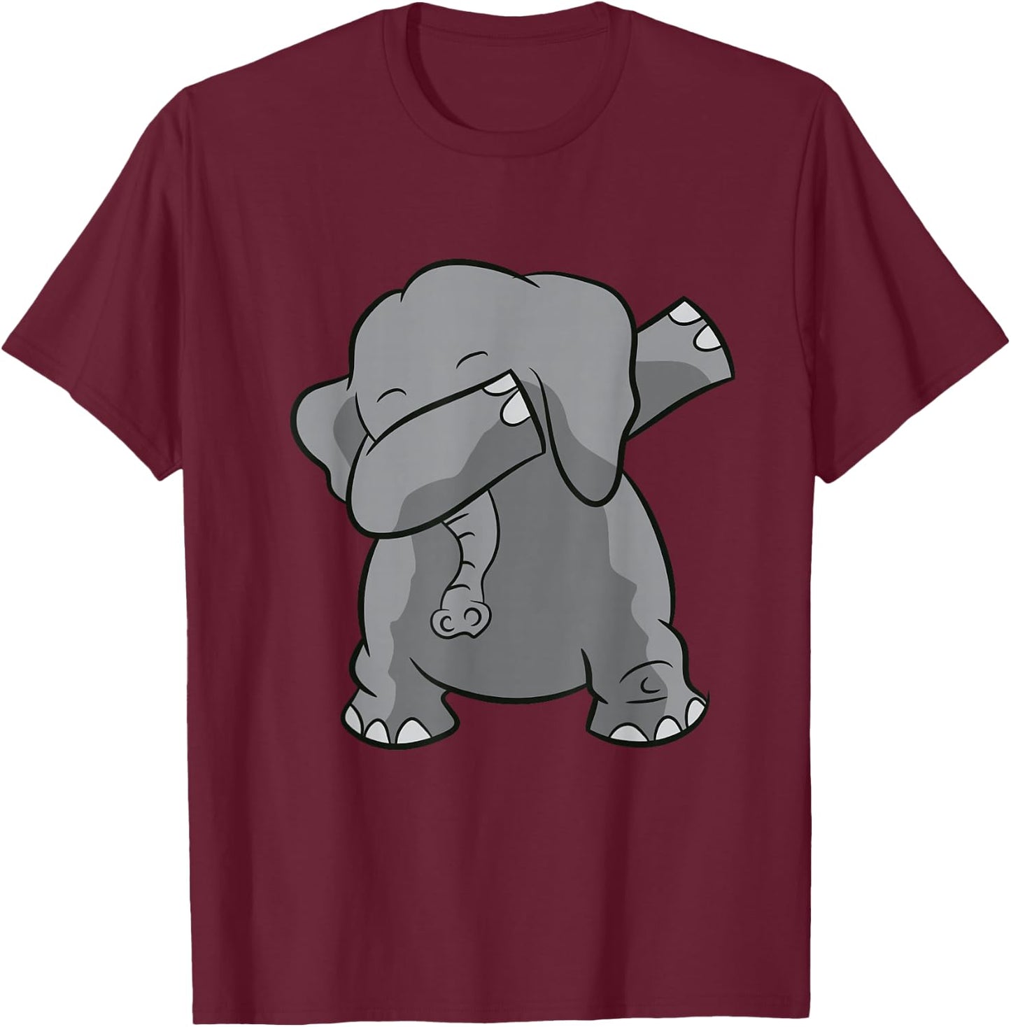 Dabbing Elephant Cute Dabbing Elephant T-Shirt - T-Shirt | Maroon