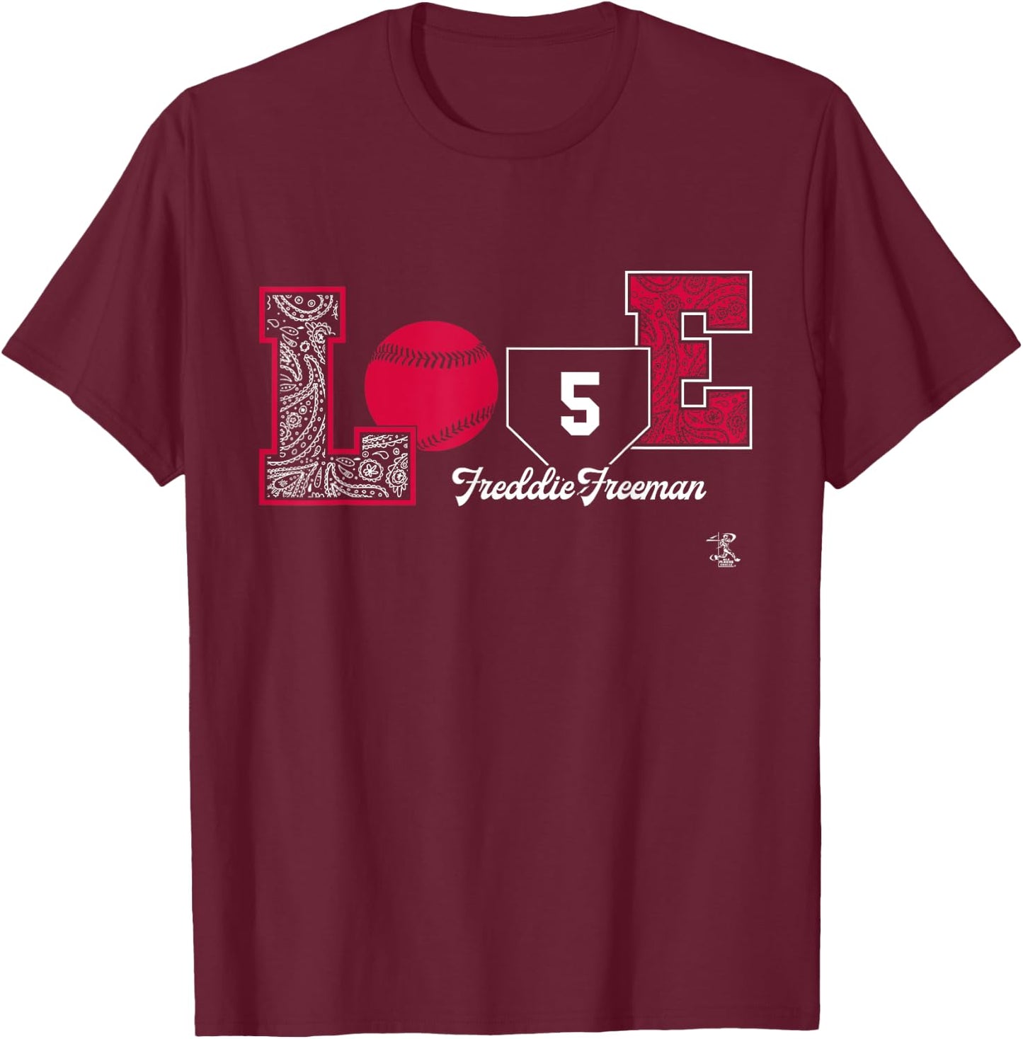 Freddie Freeman Love Player Gameday T-Shirt - T-Shirt | Maroon