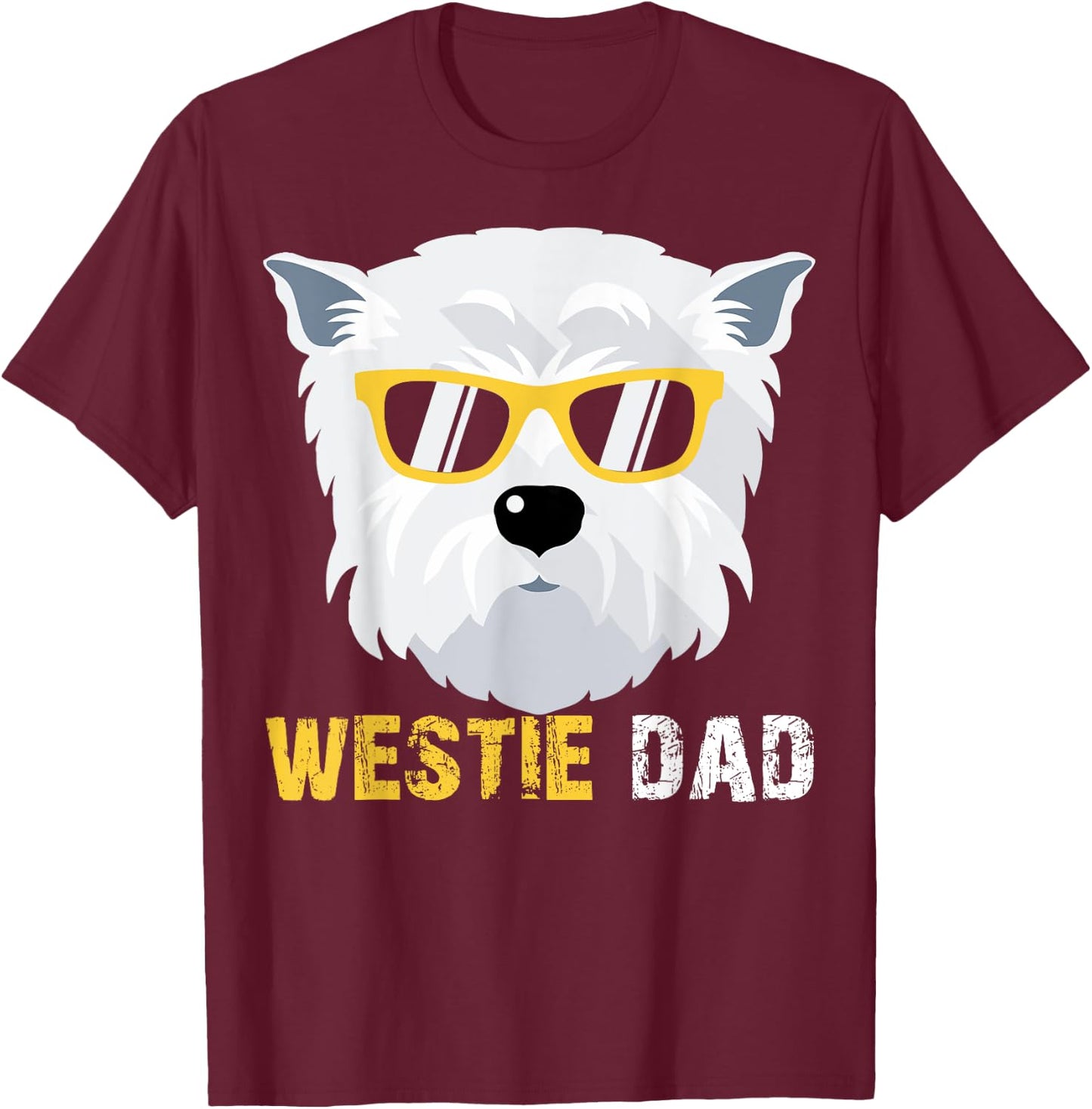 Westie Dad Shirts For Dog Owners Fathers Day Men T-Shirt - T-Shirt | Maroon