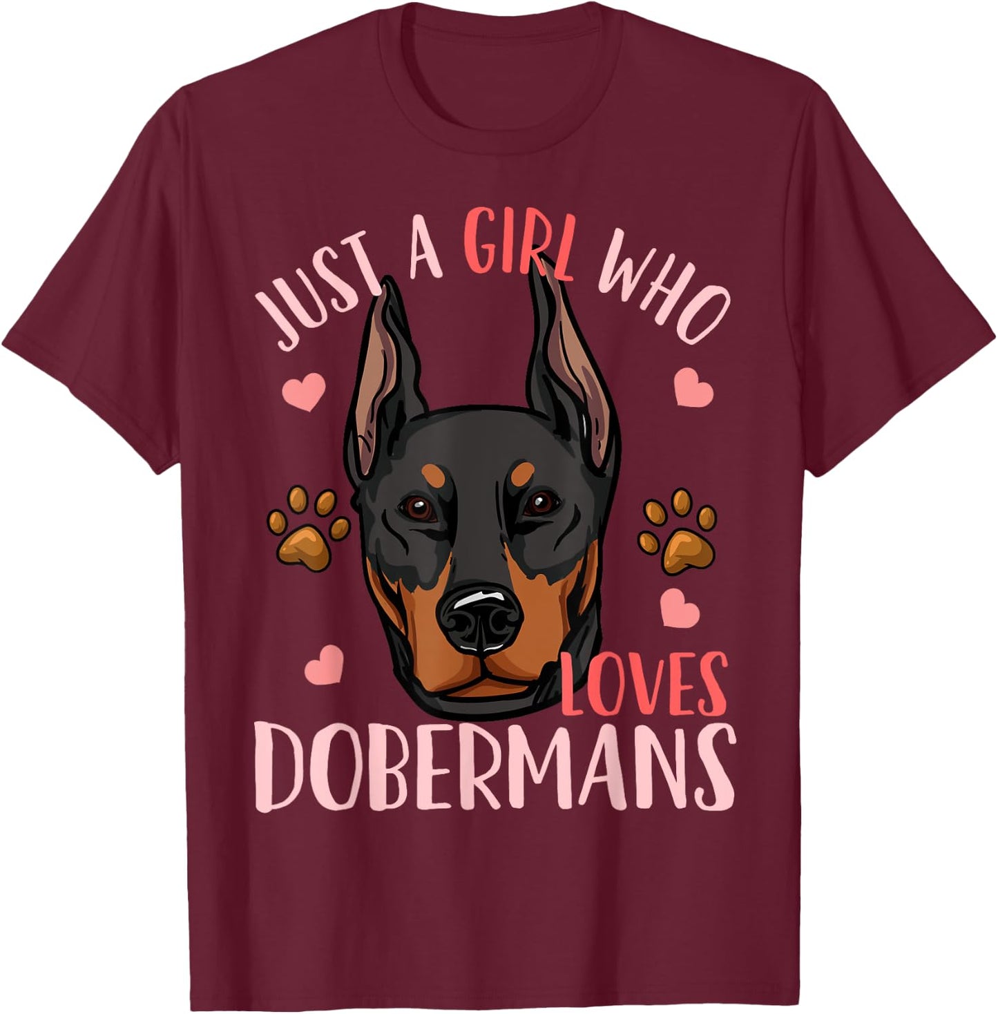 Doberman Dog T-Shirt - T-Shirt | Maroon