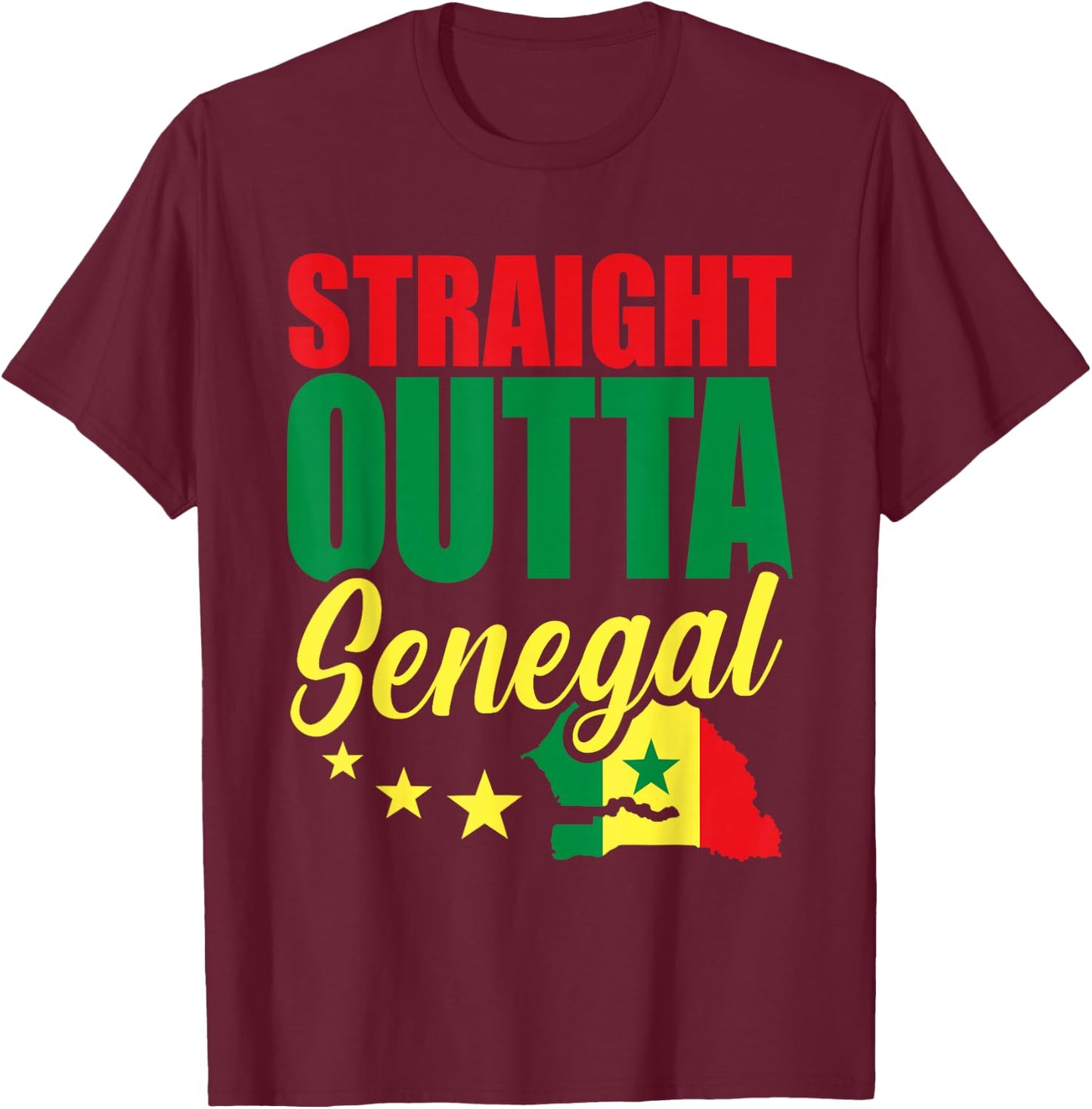 Funny Senegal Flag Shirt Roots From Usa Senegal T-Shirt - T-Shirt | Maroon
