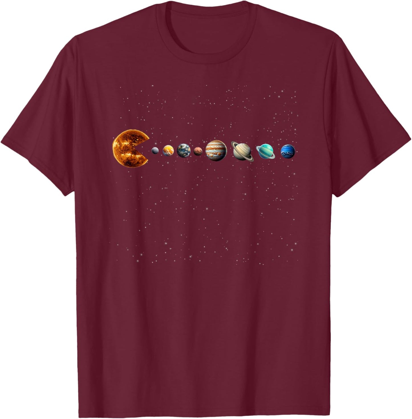 Funny Solar System - Astronauts Space Video Games T-Shirt - T-Shirt | Maroon