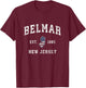 Belmar New Jersey NJ Vintage American Flag Sports Design T-Shirt - T-Shirt | Maroon
