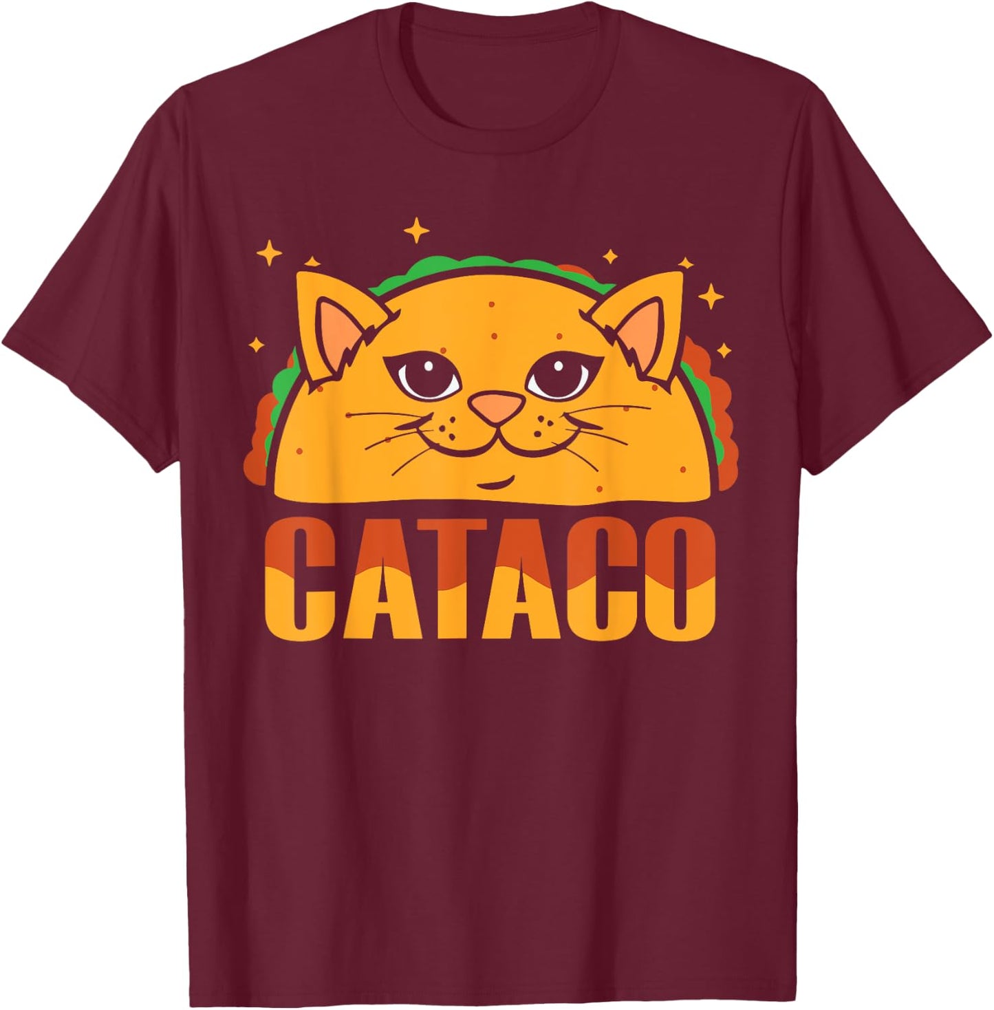 Cataco Taco Cat T-Shirt - T-Shirt | Maroon