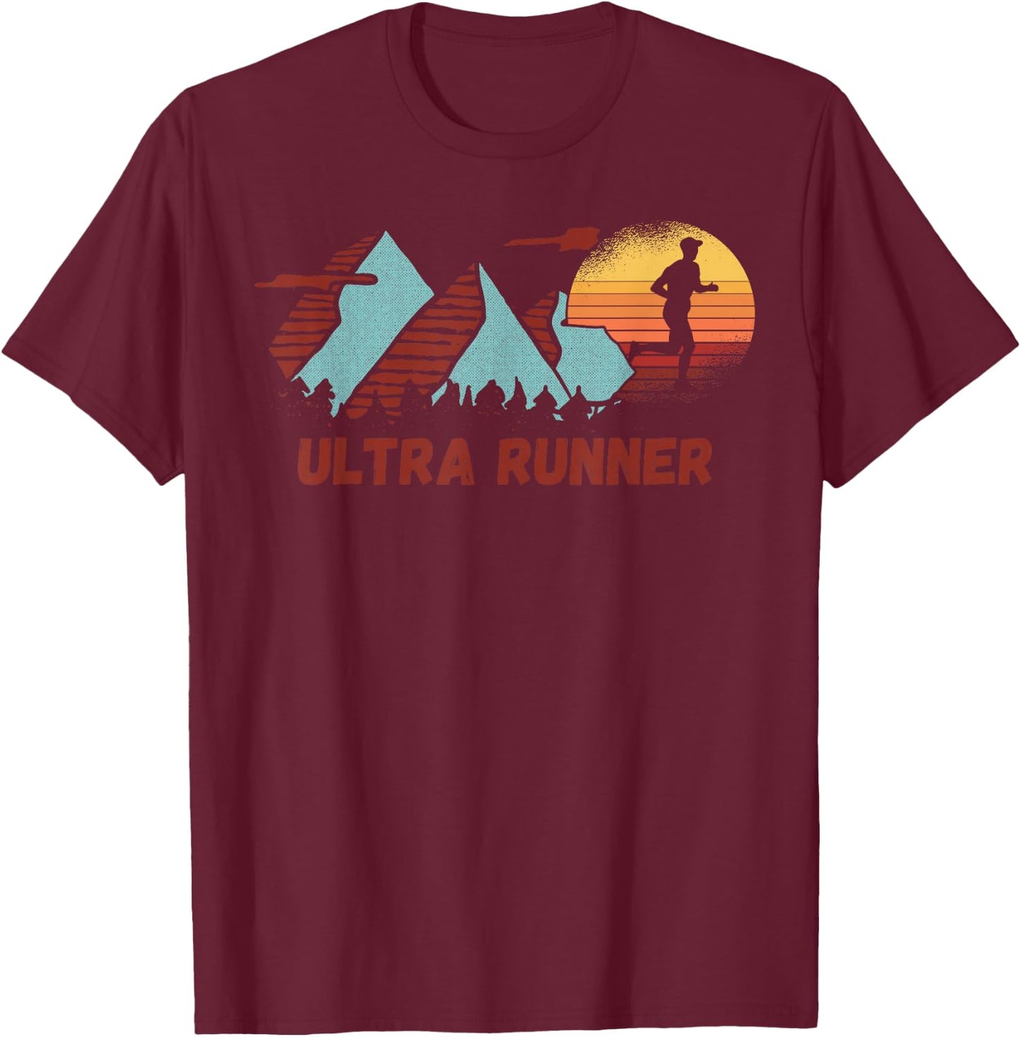 Ultra Runner Vintage Retro Runner Marathon Running Jogger T-Shirt - T-Shirt | Maroon