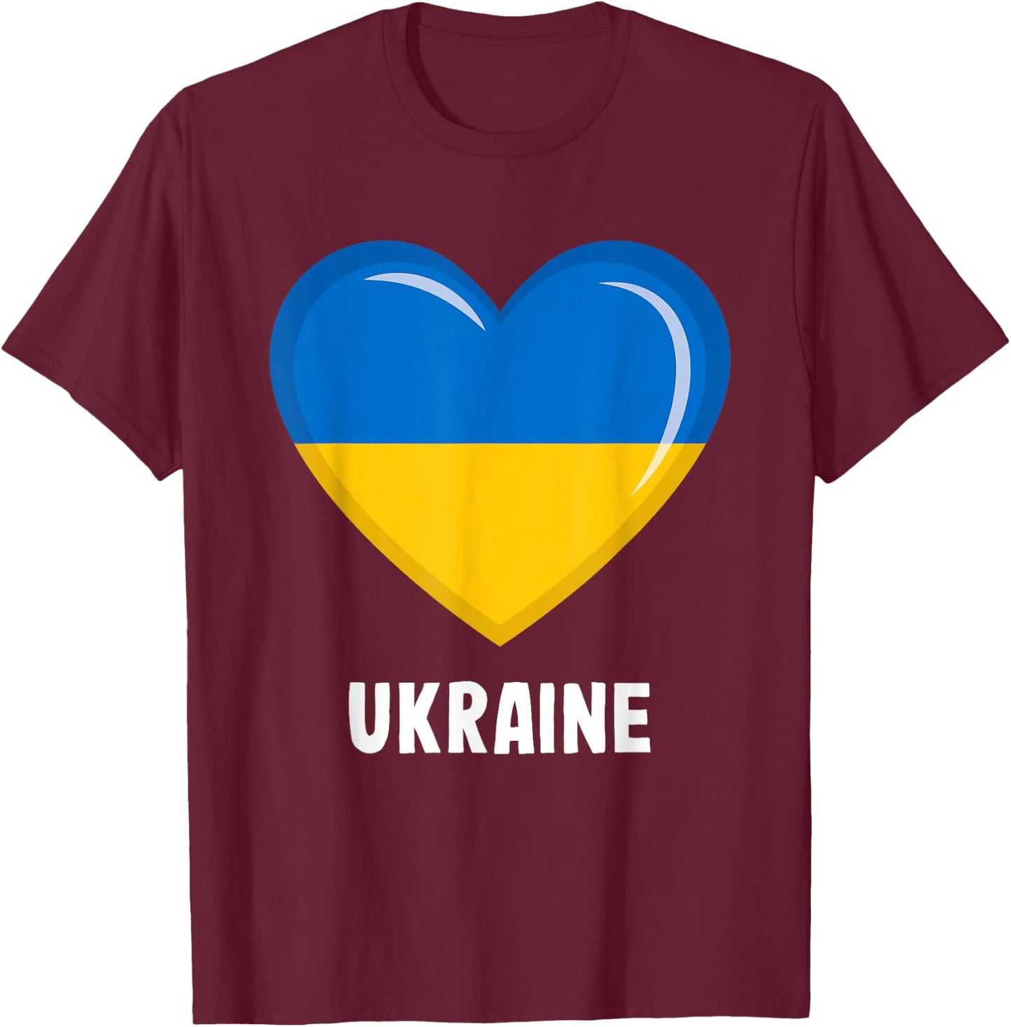 Ukraine Flag Shirt | Ukrainian T-Shirt - T-Shirt | Maroon