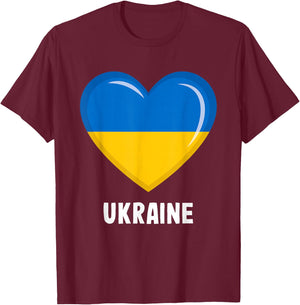 Ukraine Flag Shirt | Ukrainian T-Shirt - T-Shirt | Maroon
