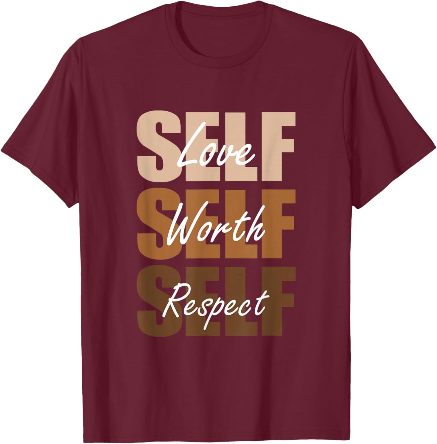 Melanin Brown Self-ish-X3 Brown Color Graphic T-Shirt - T-Shirt | Maroon