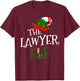 The Lawyer Elf Family Matching Group Gift Christmas Costume T-Shirt - T-Shirt | Maroon