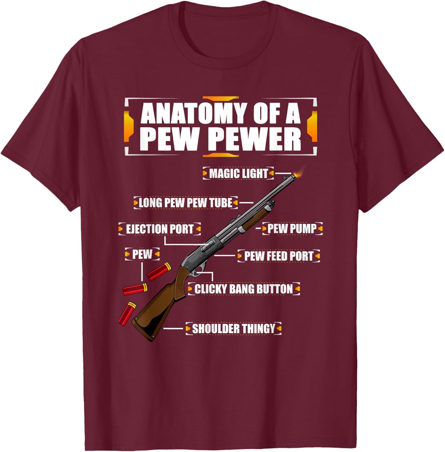 Sporting Clays - Clay Sport Meme - Funny Trap Shooting T-Shirt - T-Shirt | Maroon