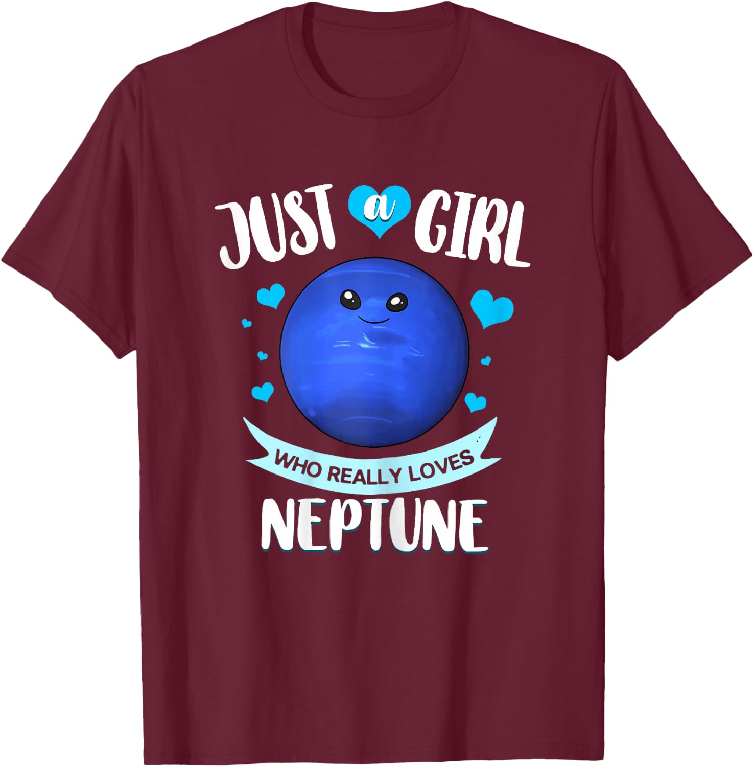 Neptune Planet Ring Solar System T-Shirt - T-Shirt | Maroon