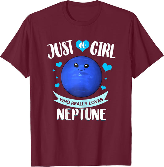 Neptune Planet Ring Solar System T-Shirt - T-Shirt | Maroon