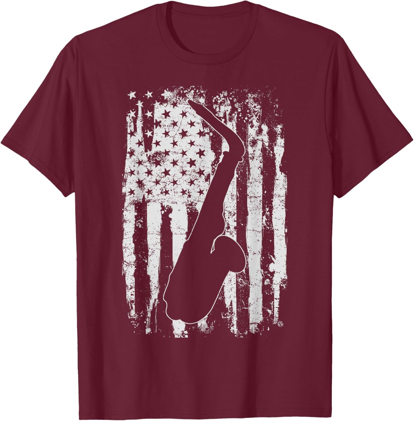 Saxophone Sax Player Vintage Gift T-Shirt - T-Shirt | Maroon