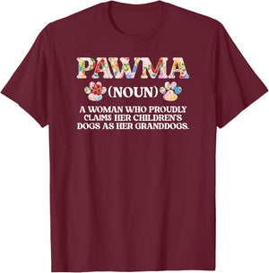 Proud Pawma On Mother's Day Pawma Grandma Dog Pawma T-Shirt - T-Shirt | Maroon