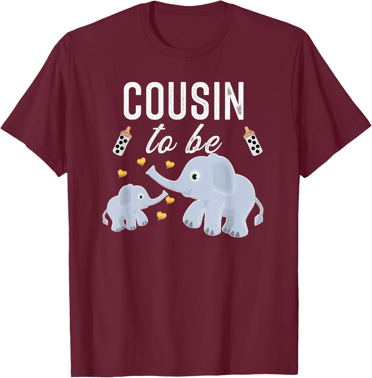 Cousin To Be Elephant Baby Shower Cousin Cute T-Shirt - T-Shirt | Maroon