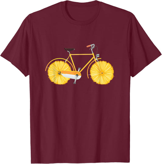 Bicycle Bike Cycling Pineapple Bike Cycling Biker Gift T-Shirt - T-Shirt | Maroon
