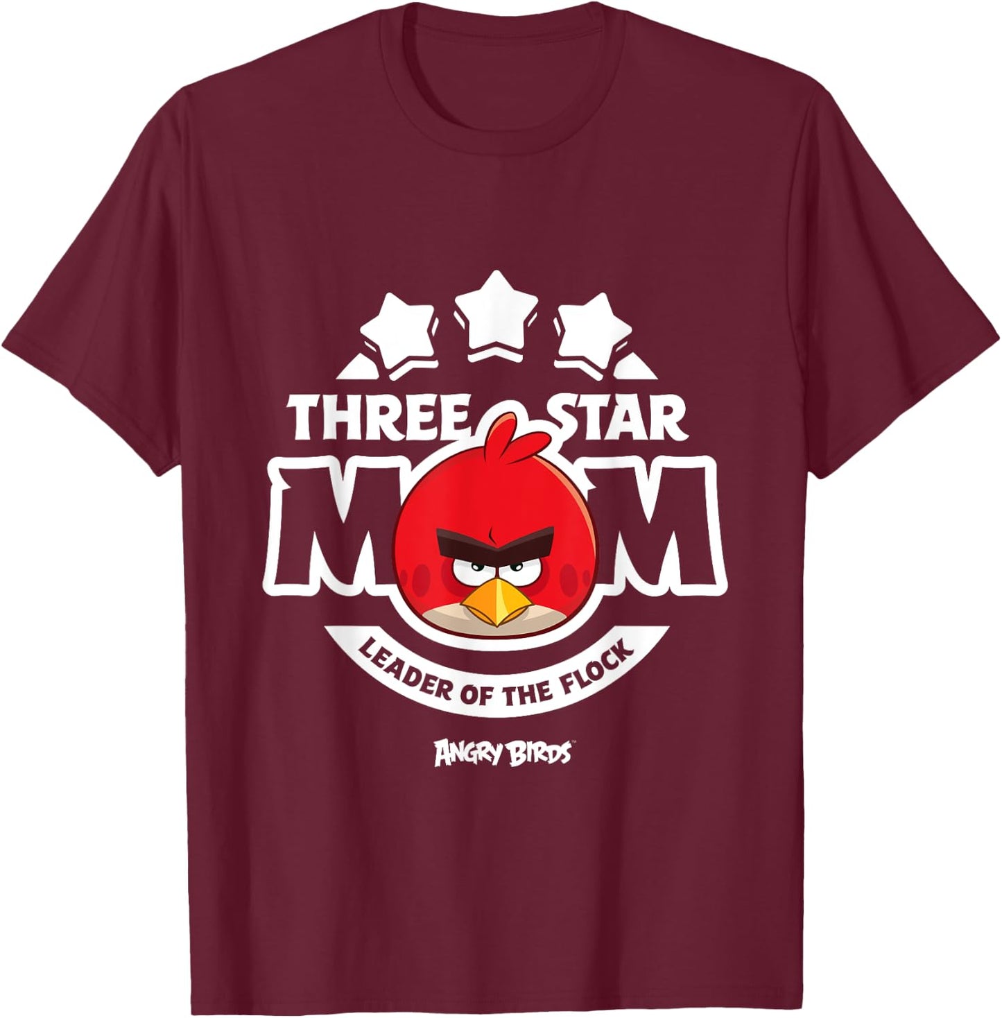 Angry Birds Three Star Mom Official Merchandise T-Shirt - T-Shirt | Maroon