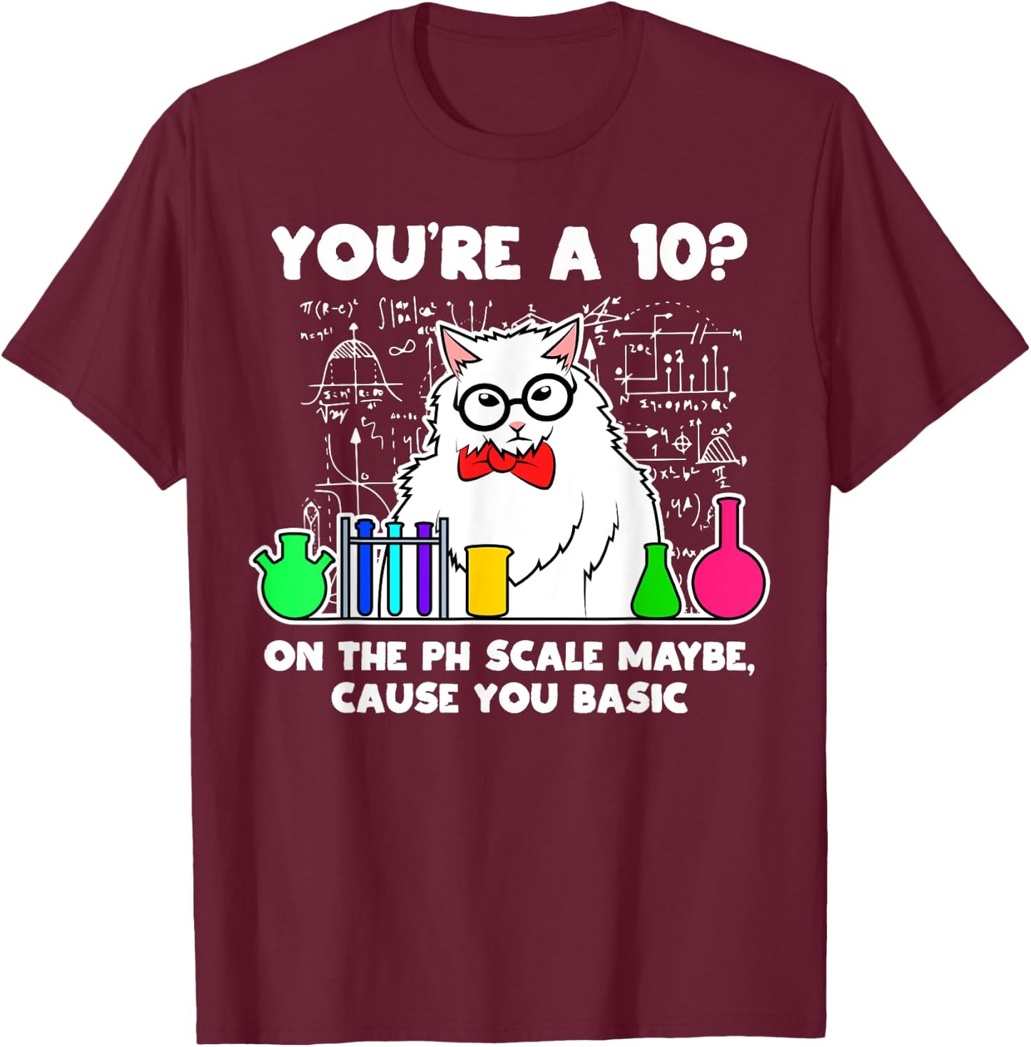 Funny Meme Cats Scientist Physics Chemistry Nerd T-Shirt - T-Shirt | Maroon