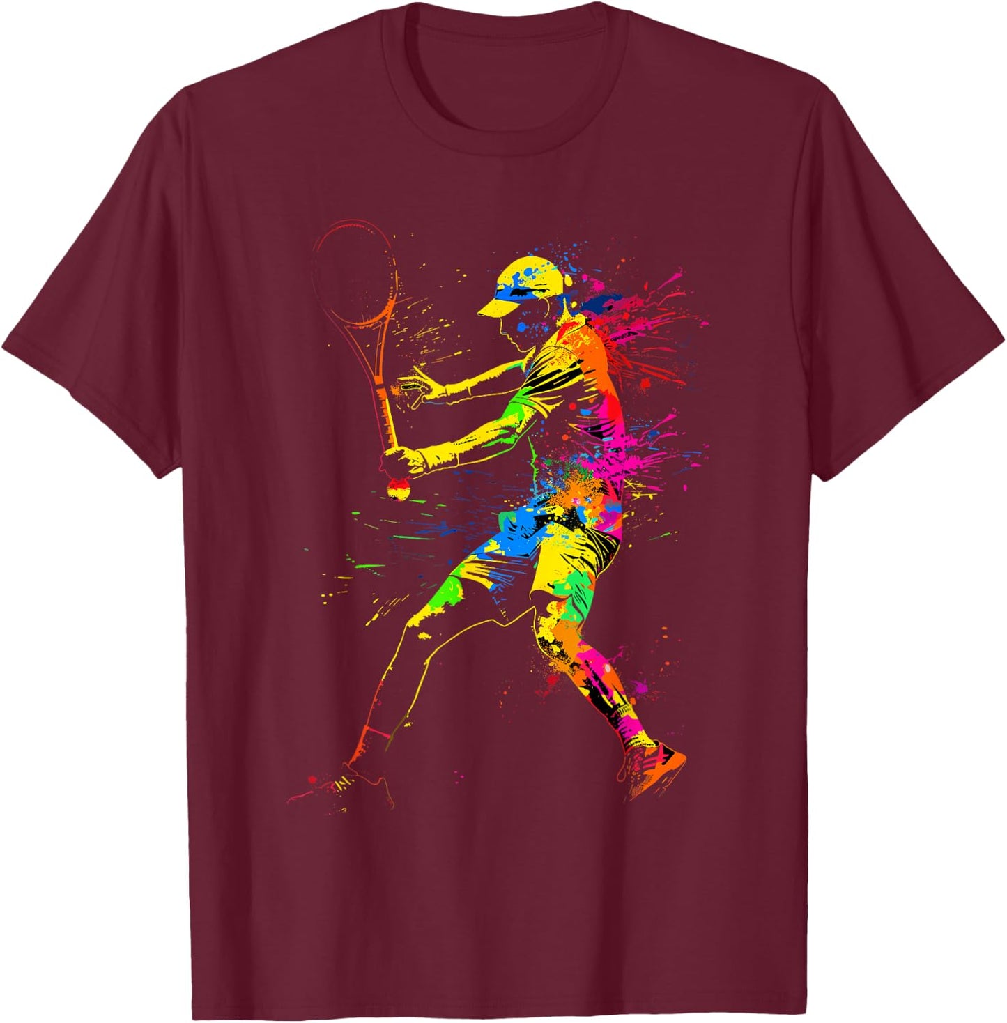Tennis Player Kids Youth Men Boys T-Shirt - T-Shirt | Maroon