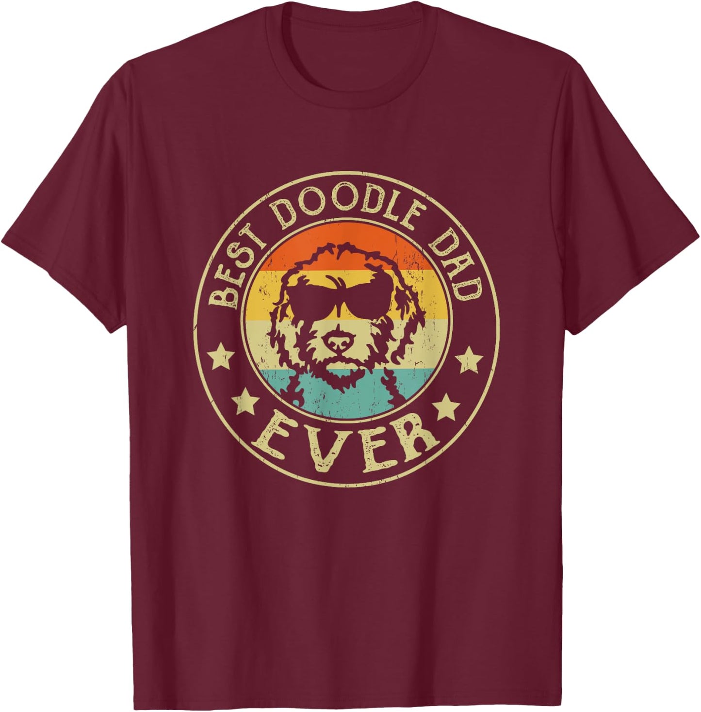 Best Doodle Dad Ever Daddy Gifts Dog Lover Owner T-Shirt - T-Shirt | Maroon